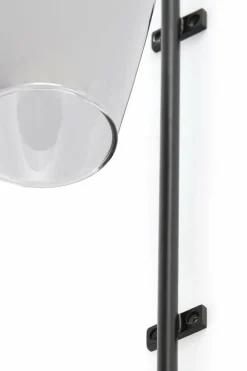 Light en Living Wandlamp 28x20x65 cm LUKARO glas smoke+mat zwart New