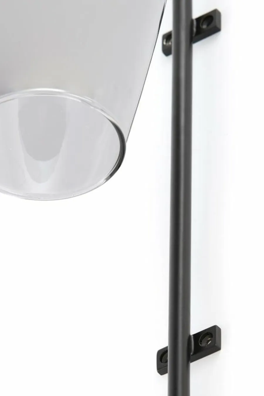 Light en Living Wandlamp 28x20x65 cm LUKARO glas smoke+mat zwart New