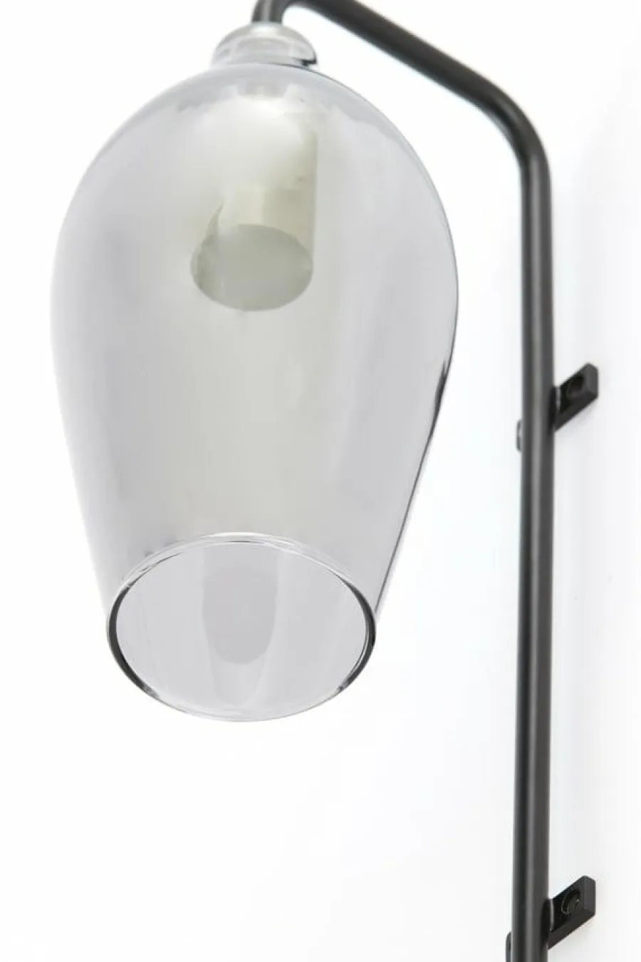 Light en Living Wandlamp 28x20x65 cm LUKARO glas smoke+mat zwart New