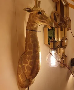 Light en Living Wandlamp Giraffe goud of zwart Outlet