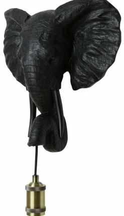 Light en Living Wandlamp 35x13x36 cm ELEPHANT mat zwart Clearance