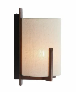 Light en Living Wandlamp 22X18X36 cm Litto donkerbruin+Linnen naturel Clearance