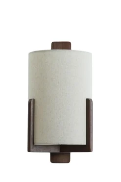Light en Living Wandlamp 22X18X36 cm Litto donkerbruin+Linnen naturel Clearance