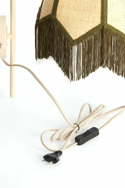 Light en Living Wandlamp 33x25x47 cm SULINA raffia naturel+groen Hot
