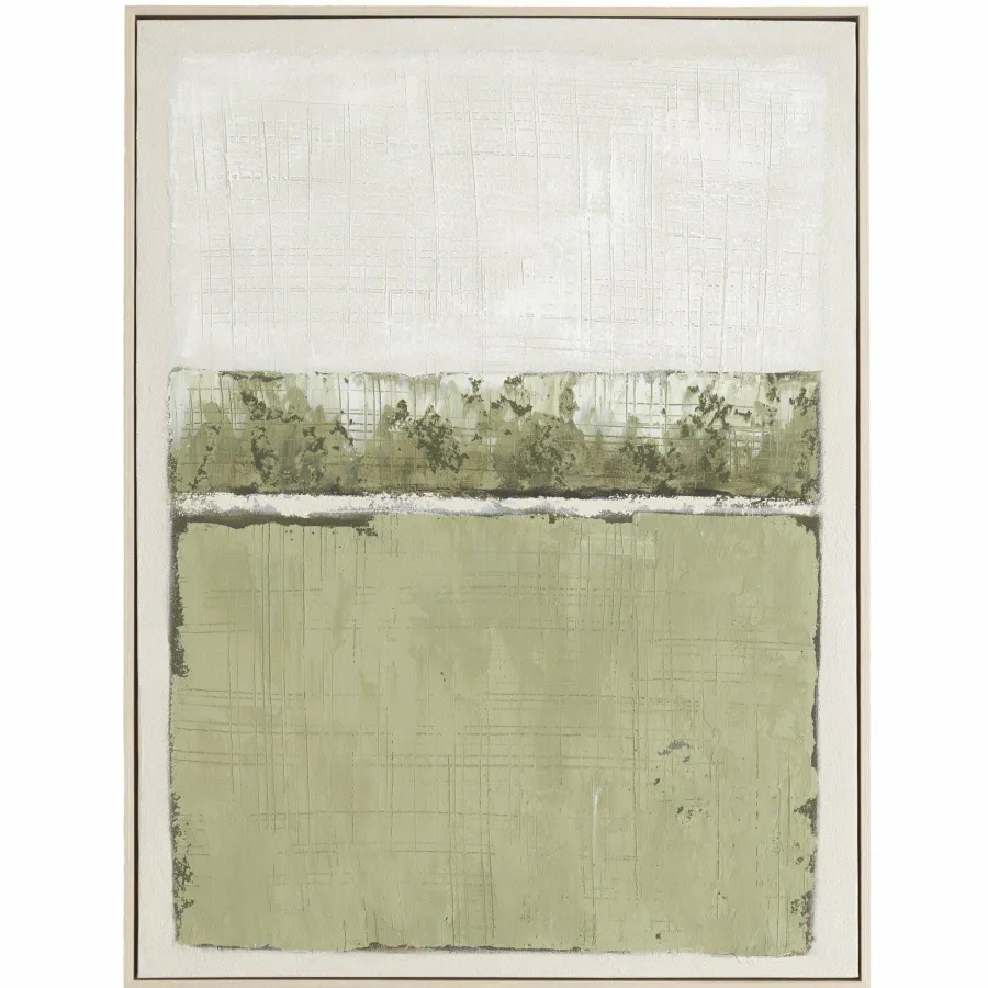 Light en Living Wandornament 90x3,5x120 cm MAREYA olijfgroen+crème New