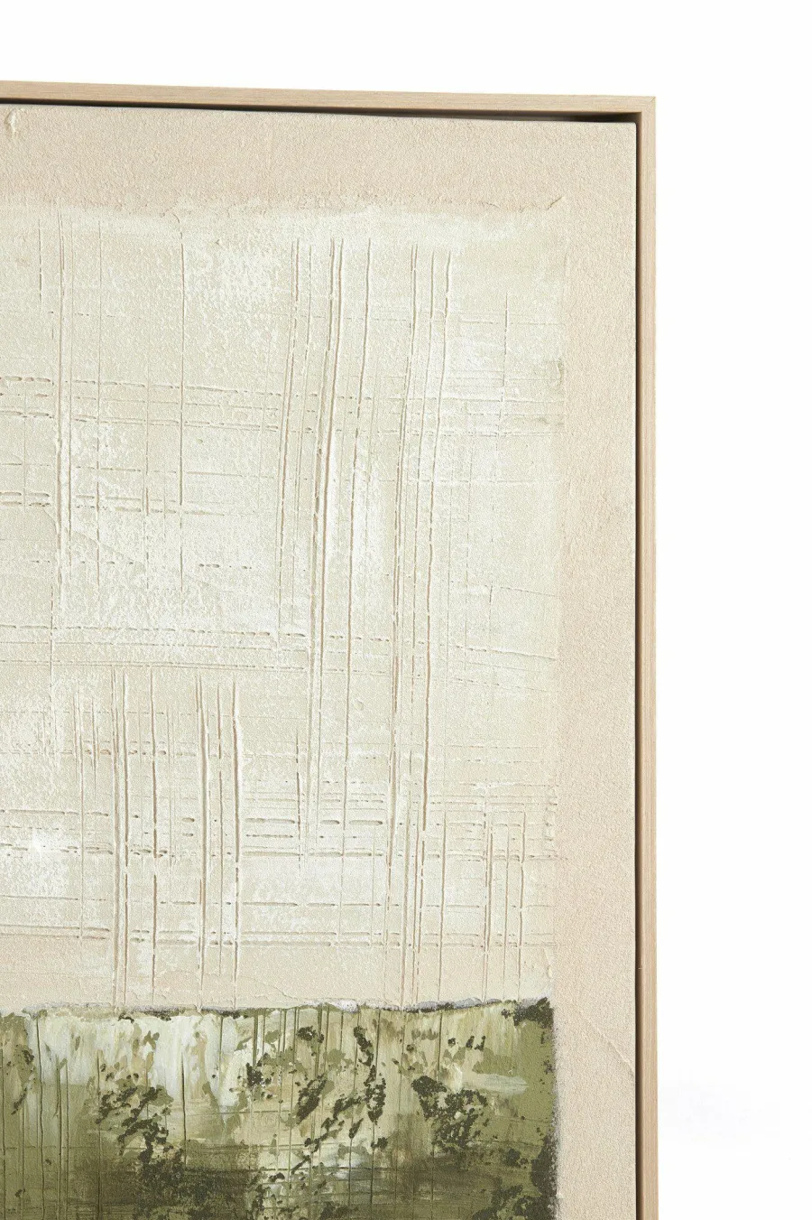 Light en Living Wandornament 90x3,5x120 cm MAREYA olijfgroen+crème New