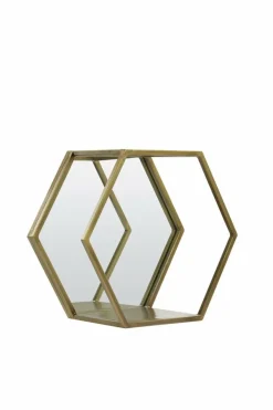 Light en Living Wandrek+spiegel HUAL antiek brons 57x25,5x50 cm