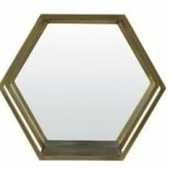 Light en Living Wandrek+spiegel HUAL antiek brons 57x25,5x50 cm