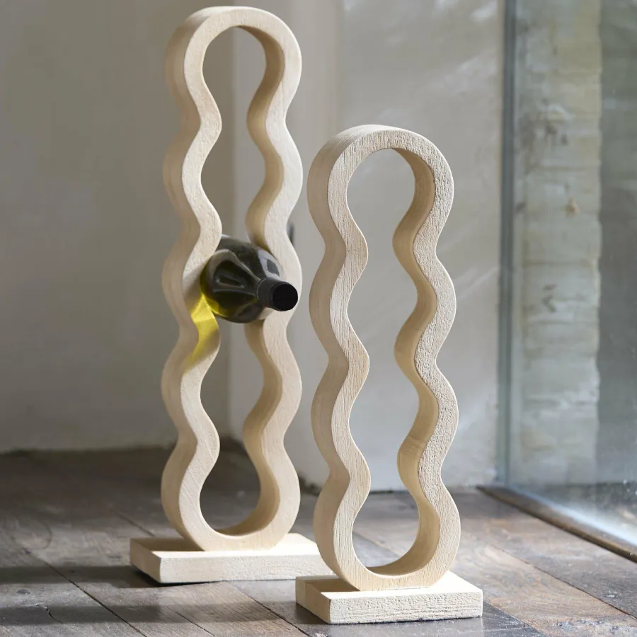 Light en Living Wijnrek 5 flessen 18x13x58 cm EDOLO hout mat naturel