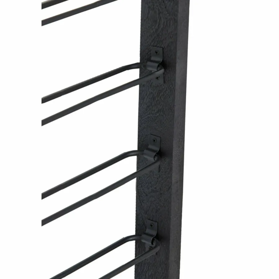 Light en Living Wijnrek 8 flessen 40x6x120 cm SORRENTO hout zwart+zwart