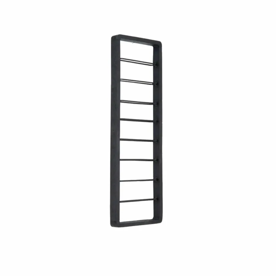 Light en Living Wijnrek 8 flessen 40x6x120 cm SORRENTO hout zwart+zwart