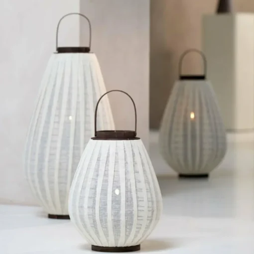 Light en Living Windlicht Ø36X55 cm DAZIO Linen Natural+donkerbruin hout Outlet