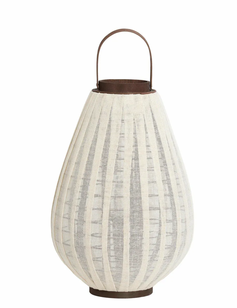Light en Living Windlicht Ø36X55 cm DAZIO Linen Natural+donkerbruin hout Outlet