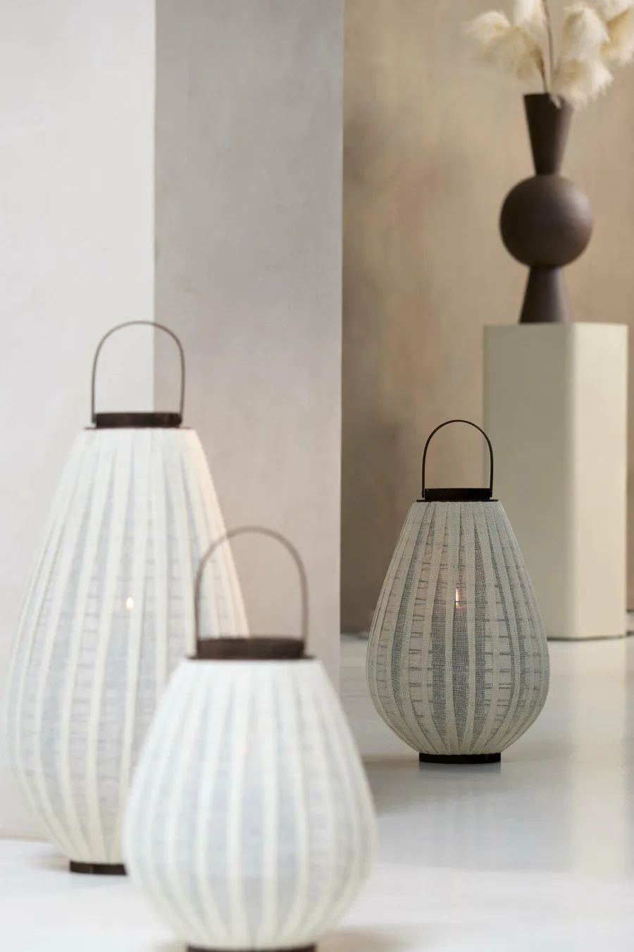 Light en Living Windlicht Ø36X55 cm DAZIO Linen Natural+donkerbruin hout Outlet
