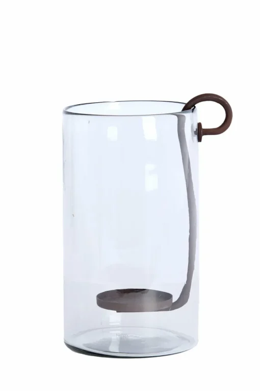 Light en Living Windlicht 23X18X33 cm DOLEGA glas helder+donkerbruin New