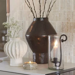 Light en Living Windlicht 17X13X28,5 cm DOLEGA glas helder+donkerbruin