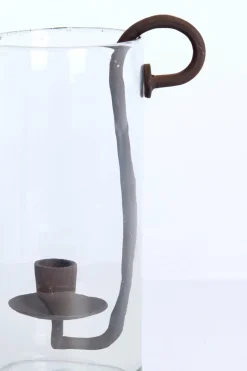 Light en Living Windlicht 17X13X28,5 cm DOLEGA glas helder+donkerbruin