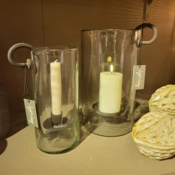 Light en Living Windlicht 17X13X28,5 cm DOLEGA glas helder+donkerbruin