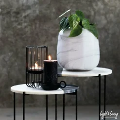 Light en Living Windlicht BRISLA mat zwart - 2 maten Clearance