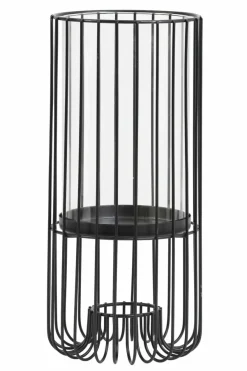 Light en Living Windlicht BRISLA mat zwart - 2 maten Clearance