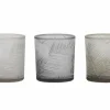 Light en Living Windlicht set van 3 SYLVER Glas Grijs, bruin en beige Hot