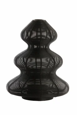 Light en Living Windlicht Ø16x19 cm CHRISTMAS TREE mat zwart Sale