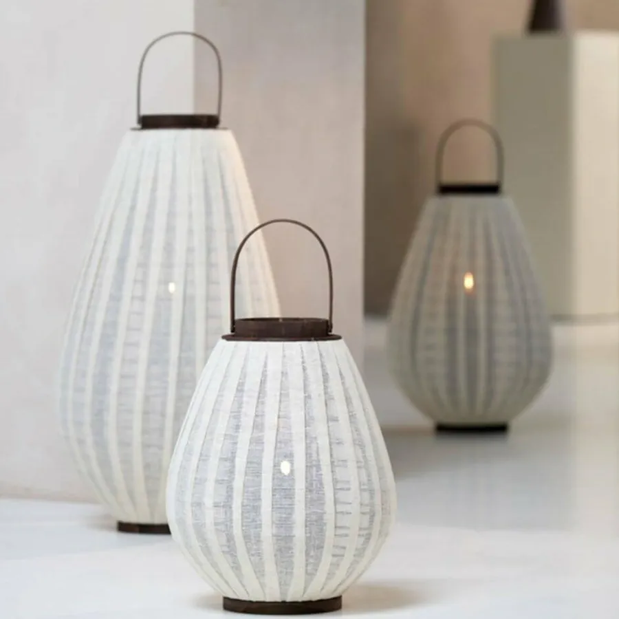 Light en Living Windlicht Ø38X70 cm DAZIO Linen Natural+donkerbruin hout New