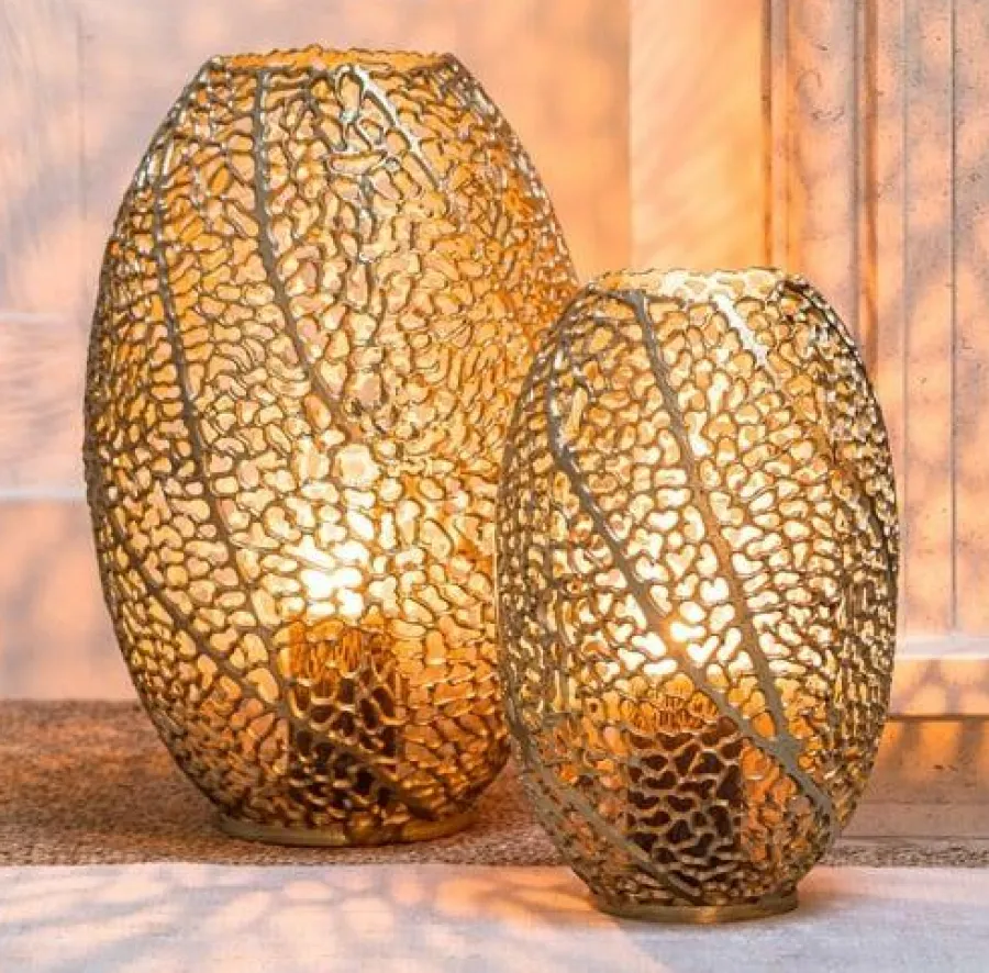 Light en Living Windlicht SINULA antiek goud - 2 maten