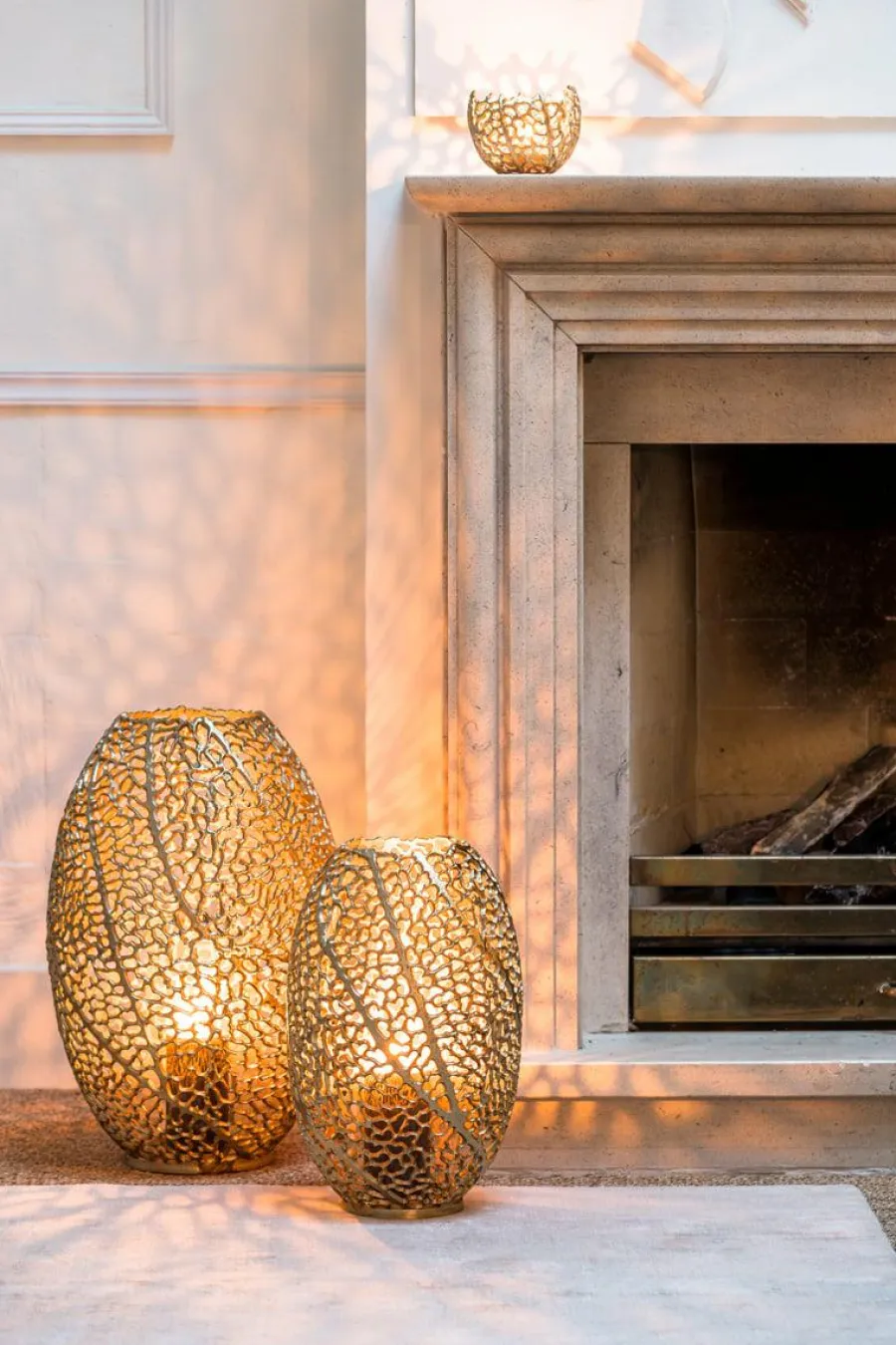 Light en Living Windlicht SINULA antiek goud - 2 maten