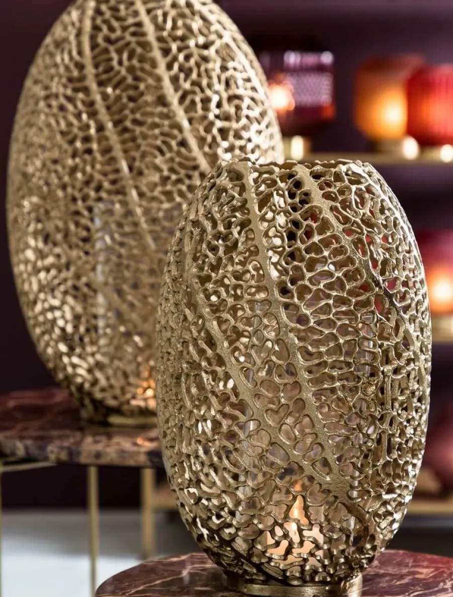 Light en Living Windlicht SINULA antiek goud - 2 maten