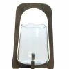 Light en Living Windlicht Ø18x26,5 cm ANOSY glas helder+hout mat d bruin Discount