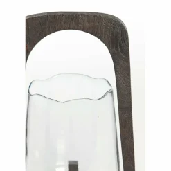 Light en Living Windlicht Ø21,5x35 cm ANOSY glas helder+hout mat d bruin Clearance