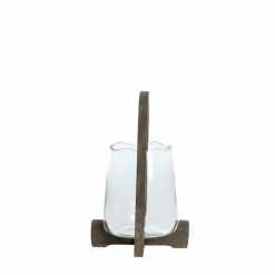 Light en Living Windlicht Ø21,5x35 cm ANOSY glas helder+hout mat d bruin Clearance