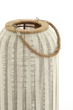 Light en Living Windlicht YLINA Ø26x47 cm – Linnen Naturel & Hout Sale