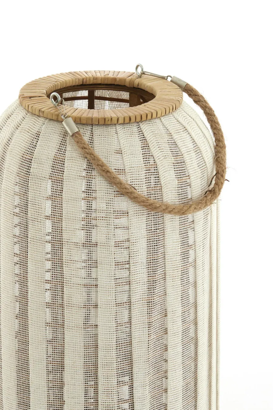 Light en Living Windlicht YLINA Ø26x47 cm – Linnen Naturel & Hout Sale