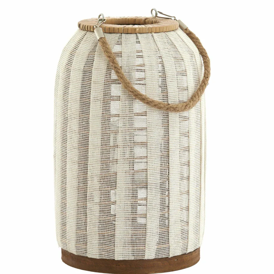 Light en Living Windlicht Ø21x35 cm YLINA linnen naturel+hout naturel Sale