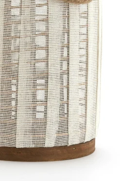 Light en Living Windlicht Ø21x35 cm YLINA linnen naturel+hout naturel Sale