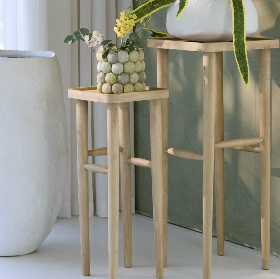 Light en Living Zuil 32x32x80 cm QIANO mango hout naturel Clearance
