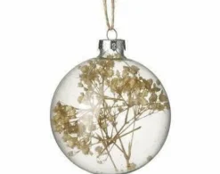 Parlane Kerstbal Ø8x8 cm DRIED FLORAL glas Outlet