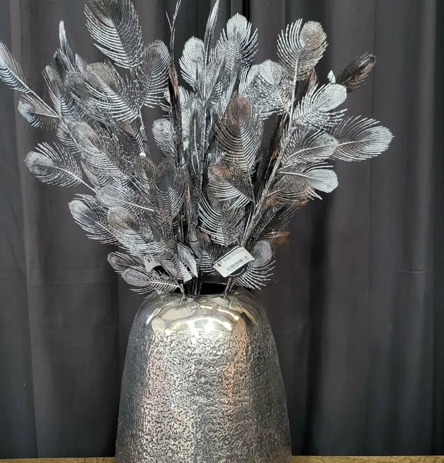 Parlane Ornament 10x2x76 cm PEACOCK FEATHER platinum Best