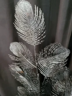 Parlane Ornament 10x2x76 cm PEACOCK FEATHER platinum Best