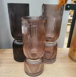 Parlane Vaas Ø10x26 cm OAKLYN glas smoke goud Online