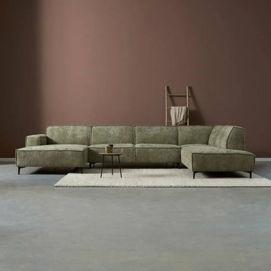Pepp Interiors Bank River U opstelling met chaise longue links in Majestic 607 Online