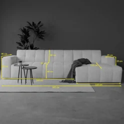 Pepp Interiors Bank Wave 2.5 zits met chaise longue links modesto 484 Best