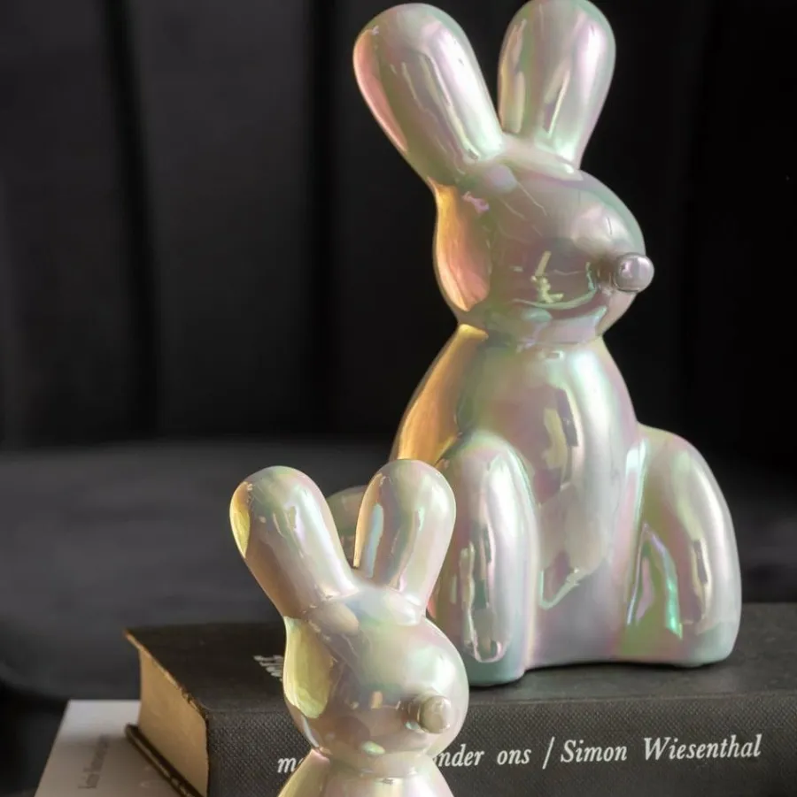 Present Time Ornament Balloon Bunny wit parelmoer groot Best