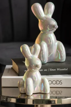 Present Time Ornament Balloon Bunny wit parelmoer groot Best