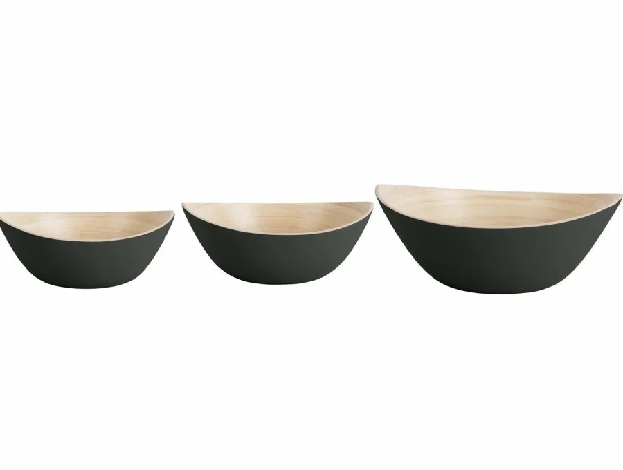 Present Time Set van 3 schalen Puro Oval Zwart Hot