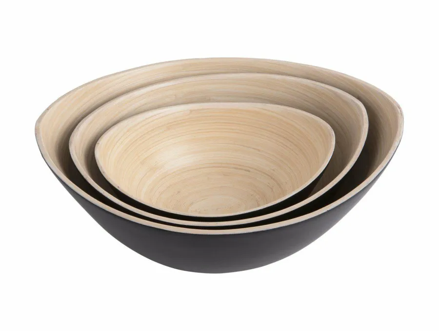 Present Time Set van 3 schalen Puro Oval Zwart Hot