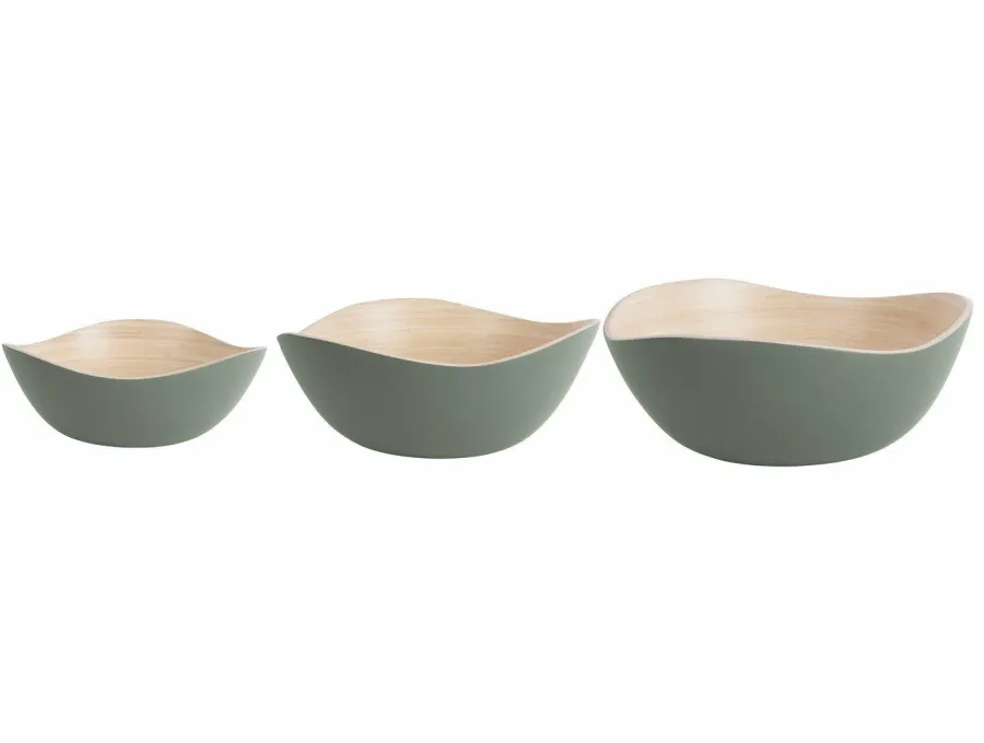Present Time Set van 3 schalen Puro Organic groen Hot