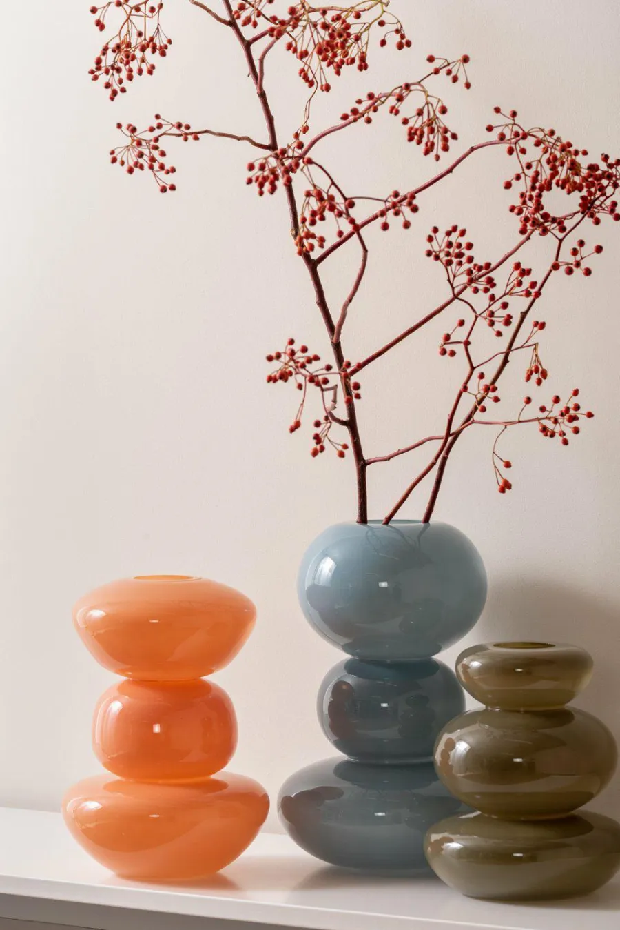 Present Time Vaas Bubbles glas groot lichtblauw Outlet